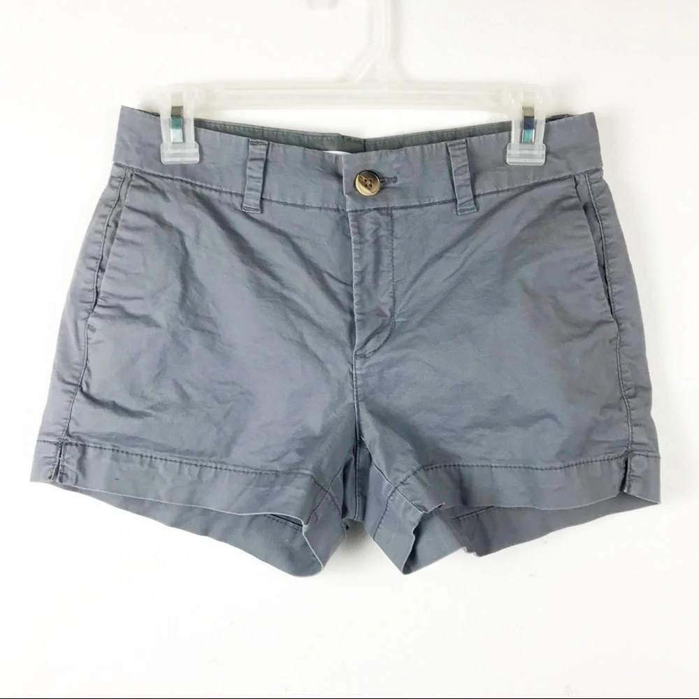 J. Crew Chino Shorts Gray Size 2 Womens Casual Mid Rise Mini Shorts